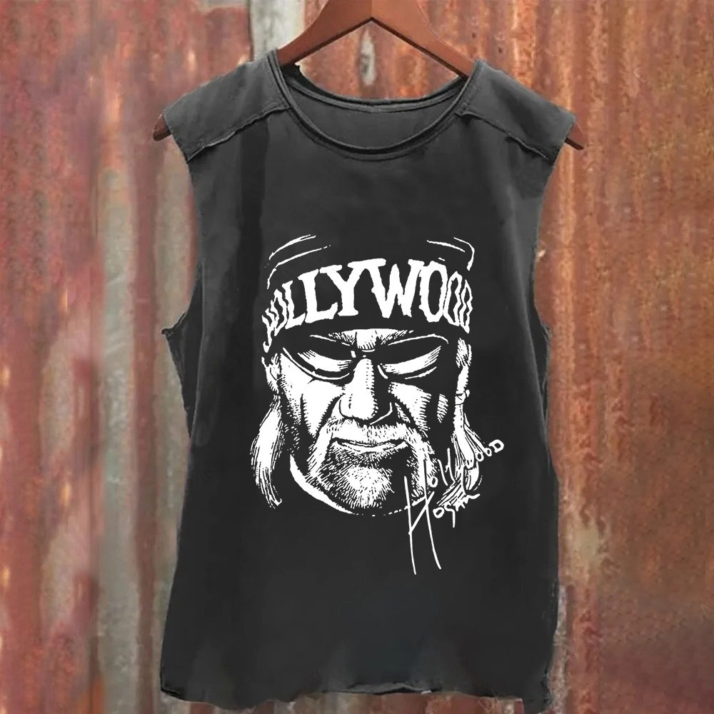 Unisex Vintage Washed  Wrestling WCW Hollywood Hulk Hogan  Tank Top