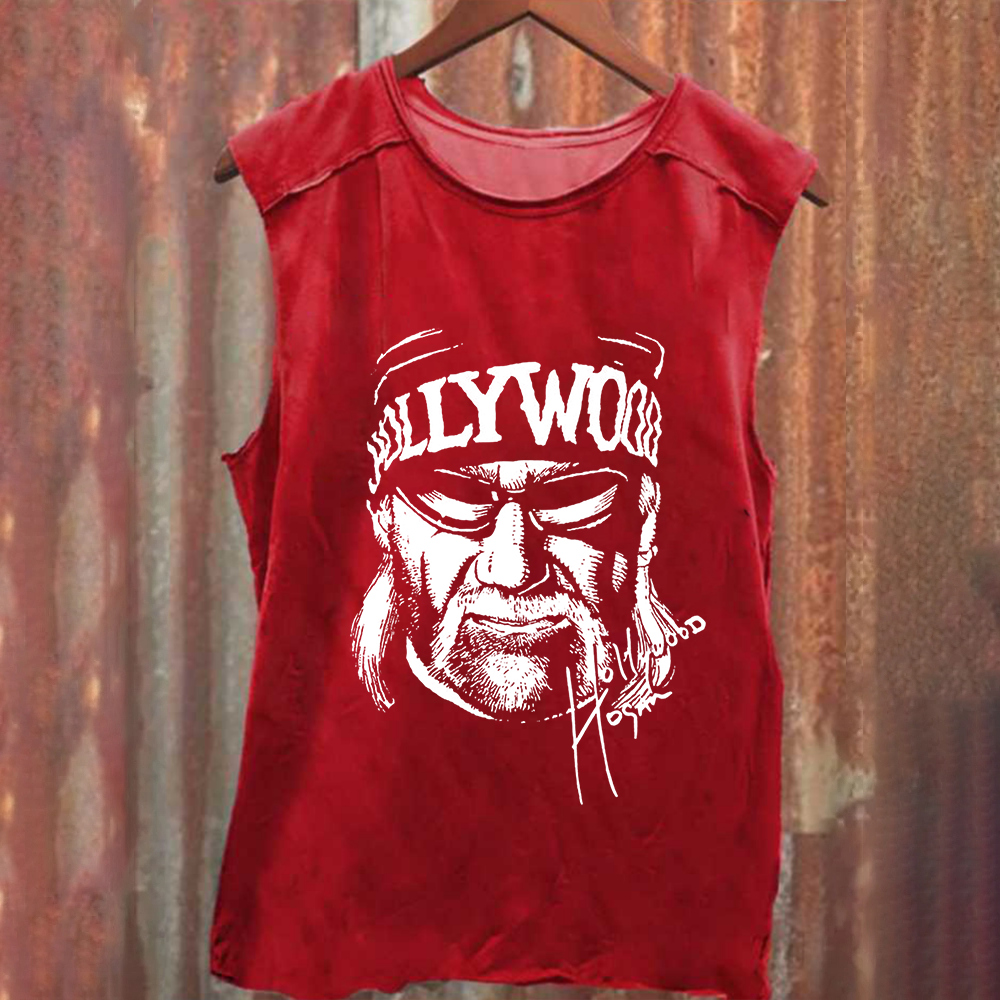 Unisex Vintage Washed  Wrestling WCW Hollywood Hulk Hogan  Tank Top