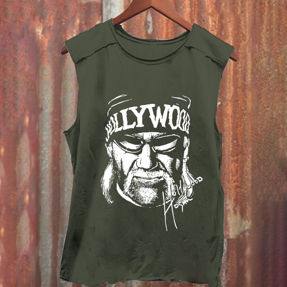 Unisex Vintage Washed  Wrestling WCW Hollywood Hulk Hogan  Tank Top
