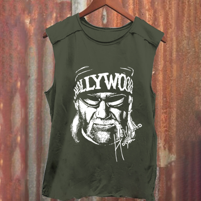Unisex Vintage Washed  Wrestling WCW Hollywood Hulk Hogan  Tank Top