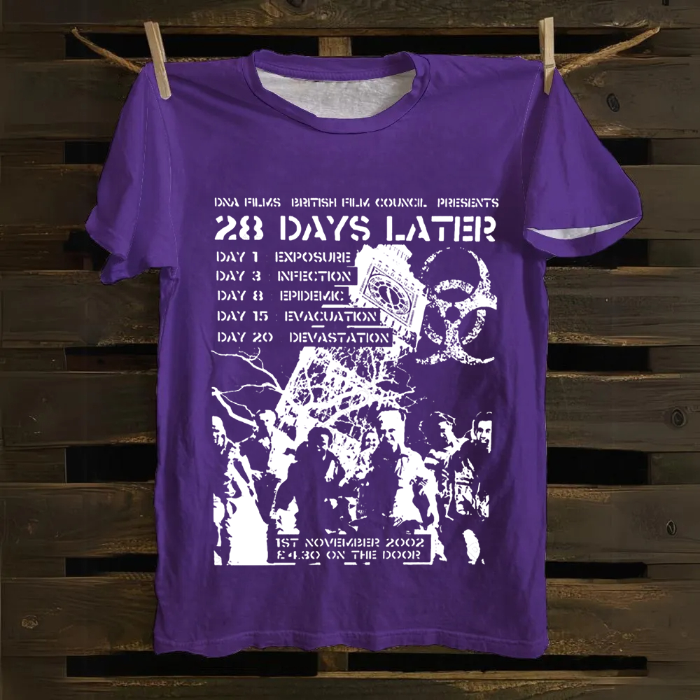 Unisex Vintage 28 Days Later Horror Movie  Cotton T-Shirt