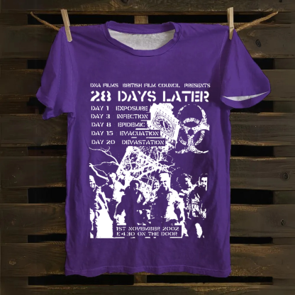 Unisex Vintage 28 Days Later Horror Movie  Cotton T-Shirt
