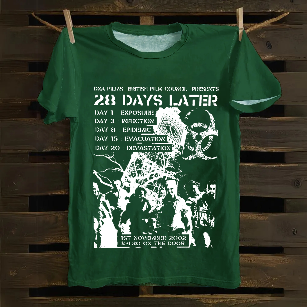 Unisex Vintage 28 Days Later Horror Movie  Cotton T-Shirt