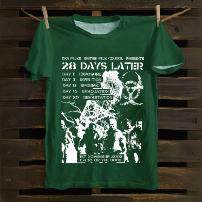Unisex Vintage 28 Days Later Horror Movie  Cotton T-Shirt