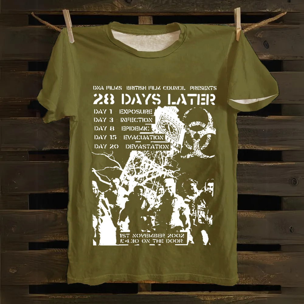 Unisex Vintage 28 Days Later Horror Movie  Cotton T-Shirt