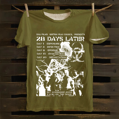 Unisex Vintage 28 Days Later Horror Movie  Cotton T-Shirt