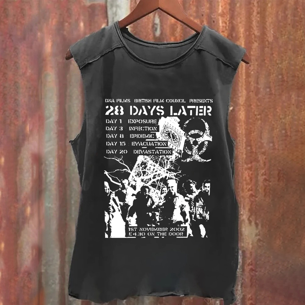 Unisex Vintage Washed 28 Days Later Horror Movie  Tank Top