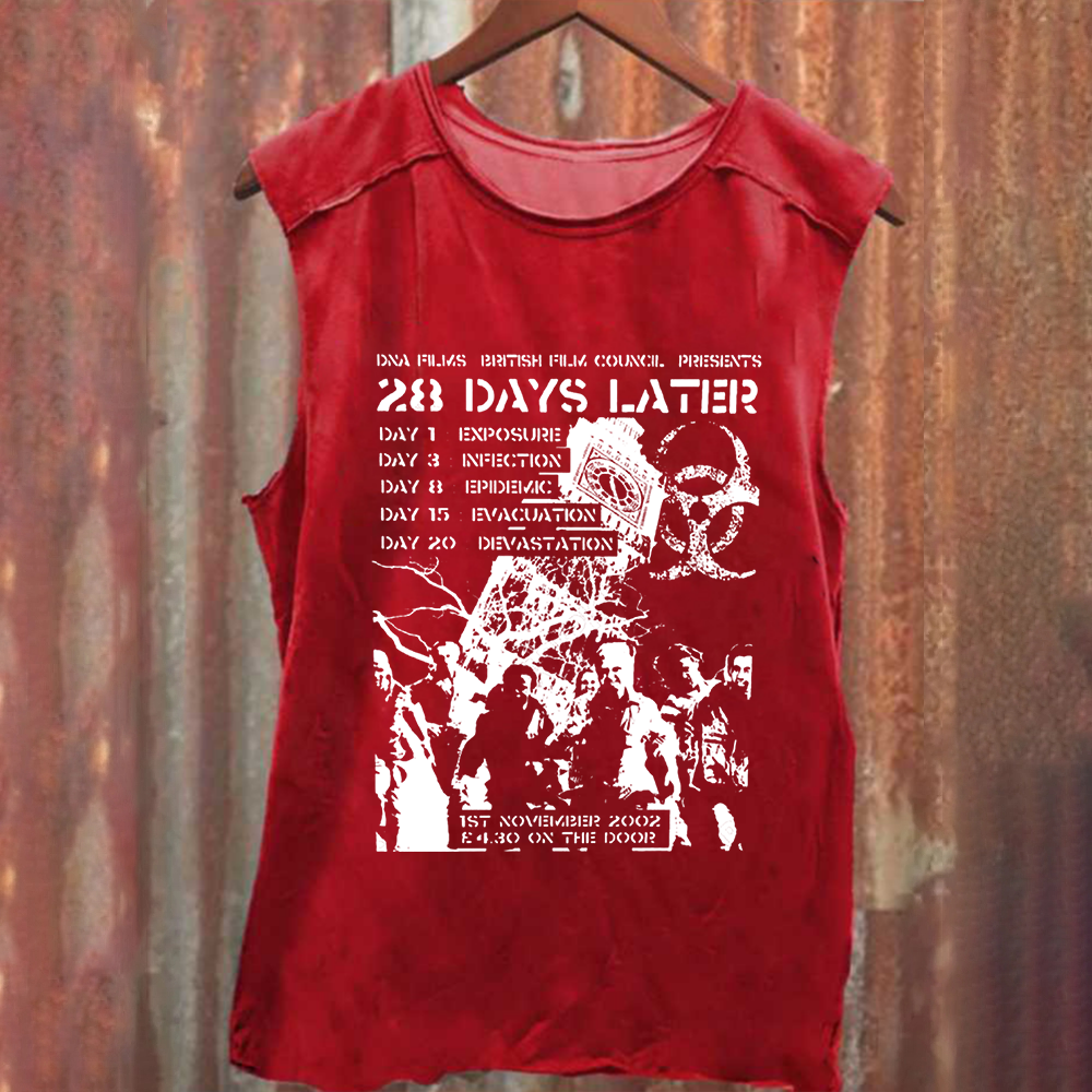 Unisex Vintage Washed 28 Days Later Horror Movie  Tank Top