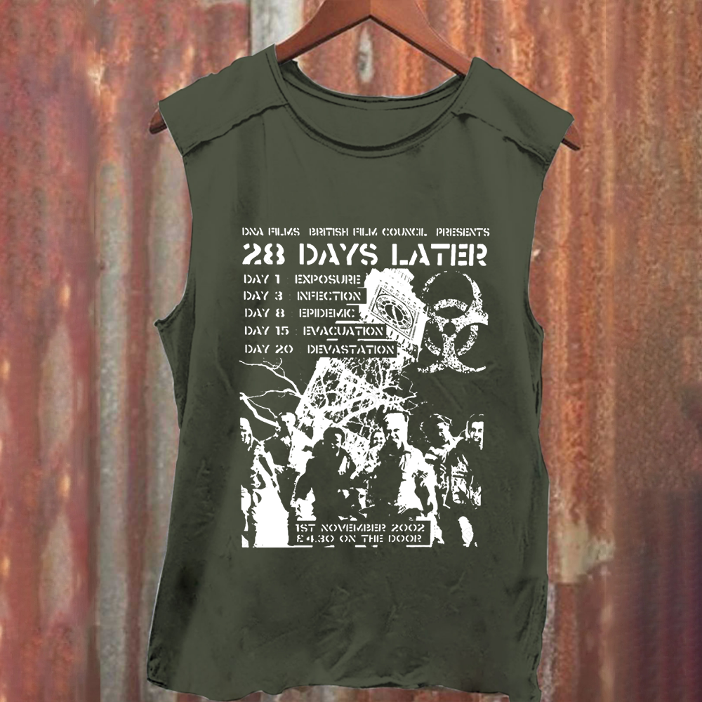 Unisex Vintage Washed 28 Days Later Horror Movie  Tank Top