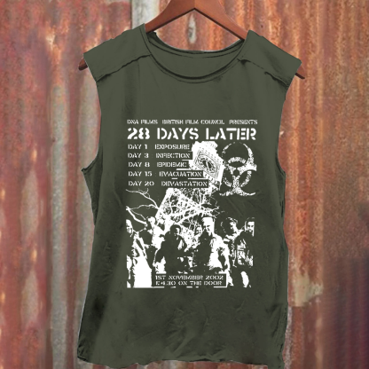 Unisex Vintage Washed 28 Days Later Horror Movie  Tank Top