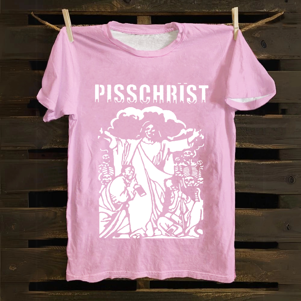 Unisex Vintage Pisschrist Band Cotton T-Shirt