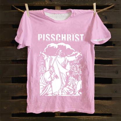 Unisex Vintage Pisschrist Band Cotton T-Shirt