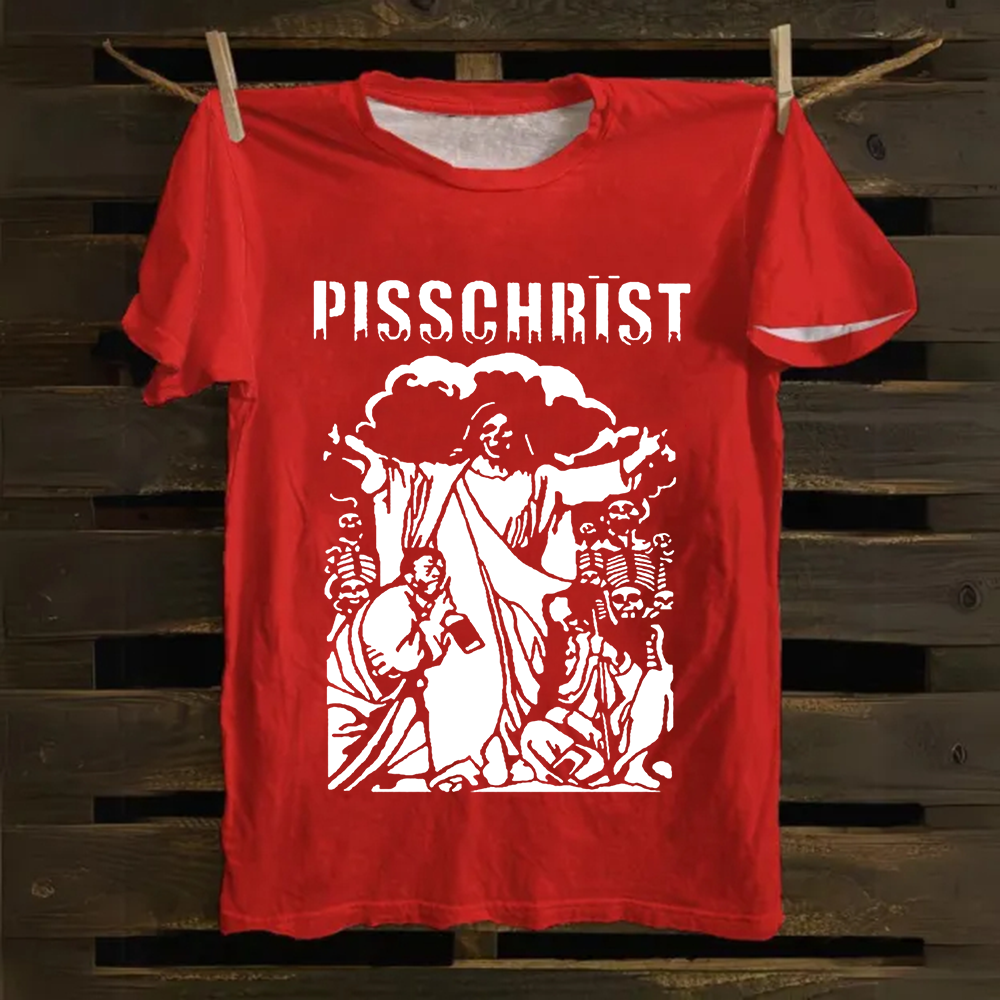 Unisex Vintage Pisschrist Band Cotton T-Shirt
