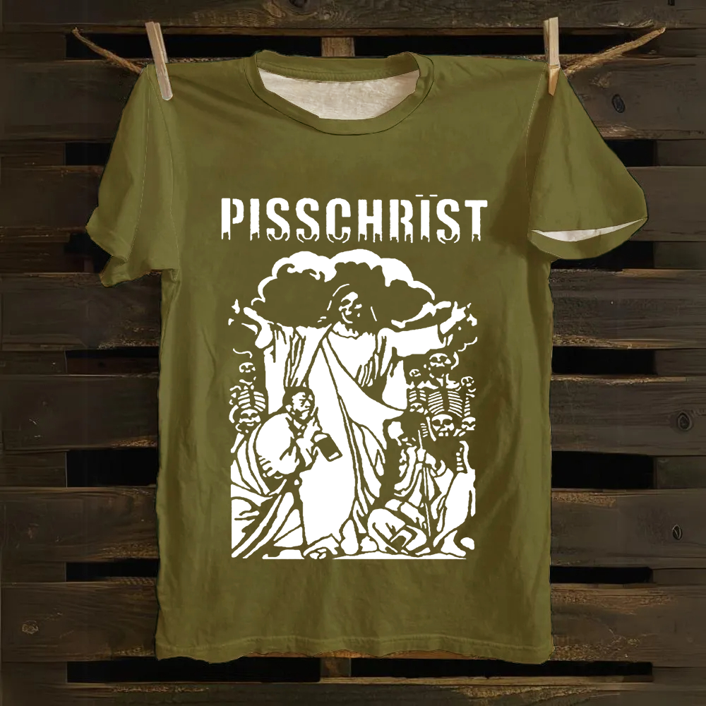 Unisex Vintage Pisschrist Band Cotton T-Shirt