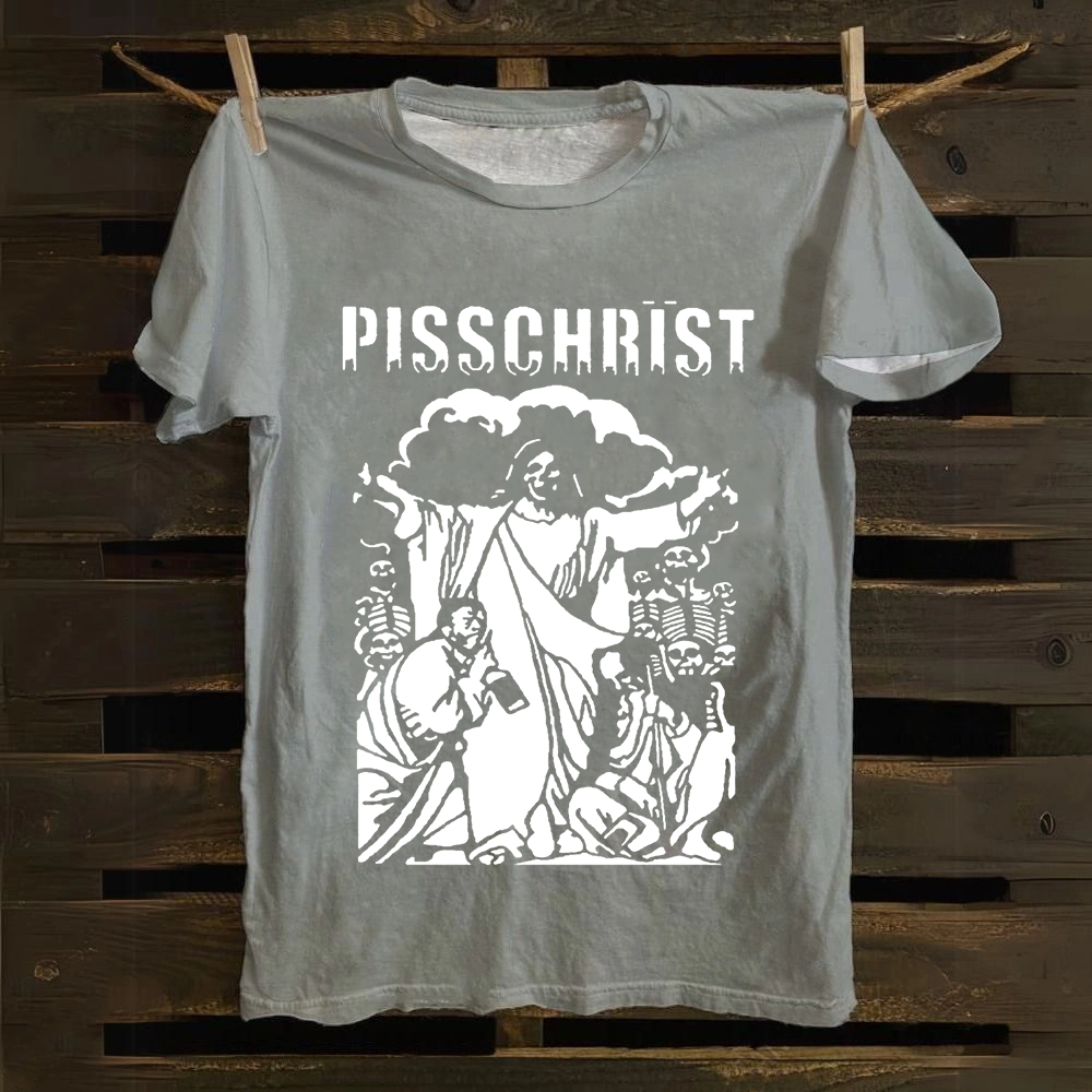 Unisex Vintage Pisschrist Band Cotton T-Shirt