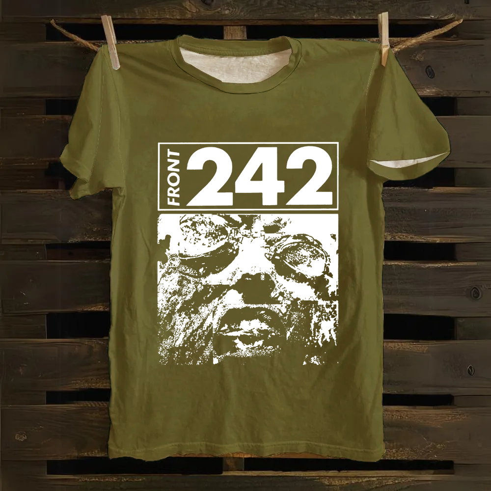 Unisex Vintage  Front 242 Rock Band Cotton T-Shirt