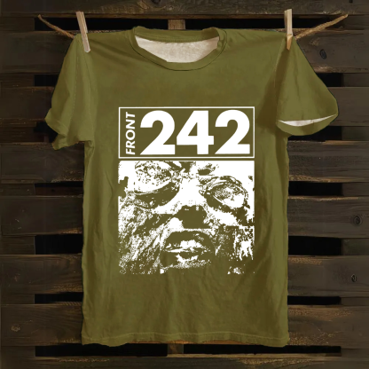 Unisex Vintage  Front 242 Rock Band Cotton T-Shirt