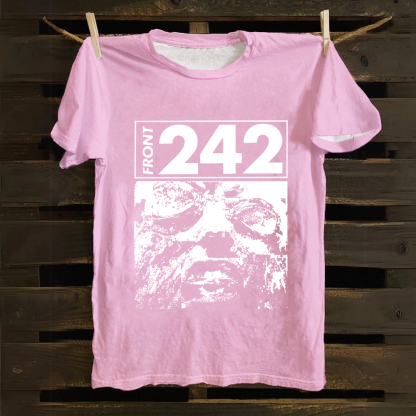 Unisex Vintage  Front 242 Rock Band Cotton T-Shirt