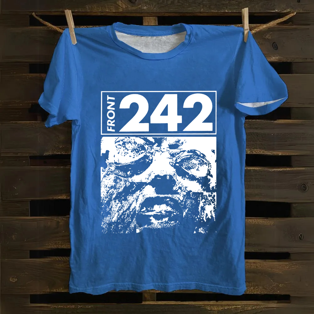 Unisex Vintage  Front 242 Rock Band Cotton T-Shirt