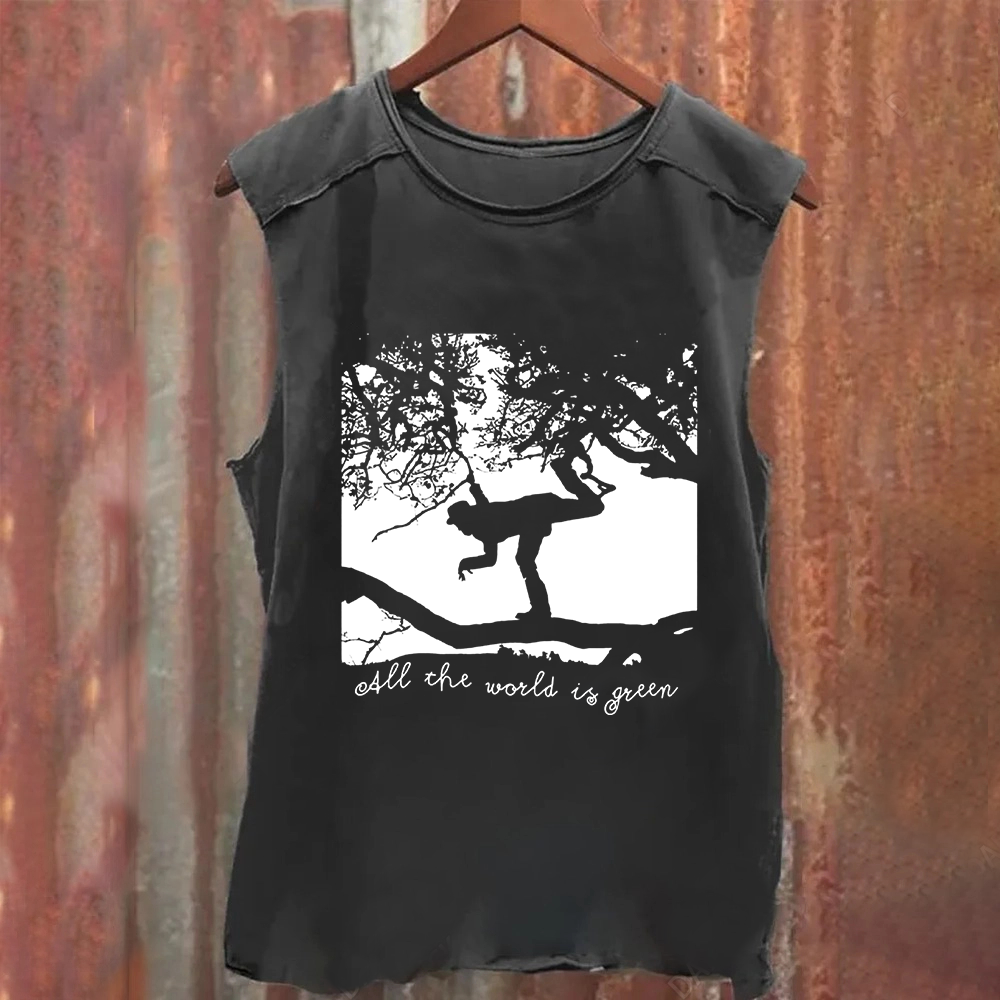 Unisex Vintage Washed  Tom Waits - All the World is Green Music Tank Top