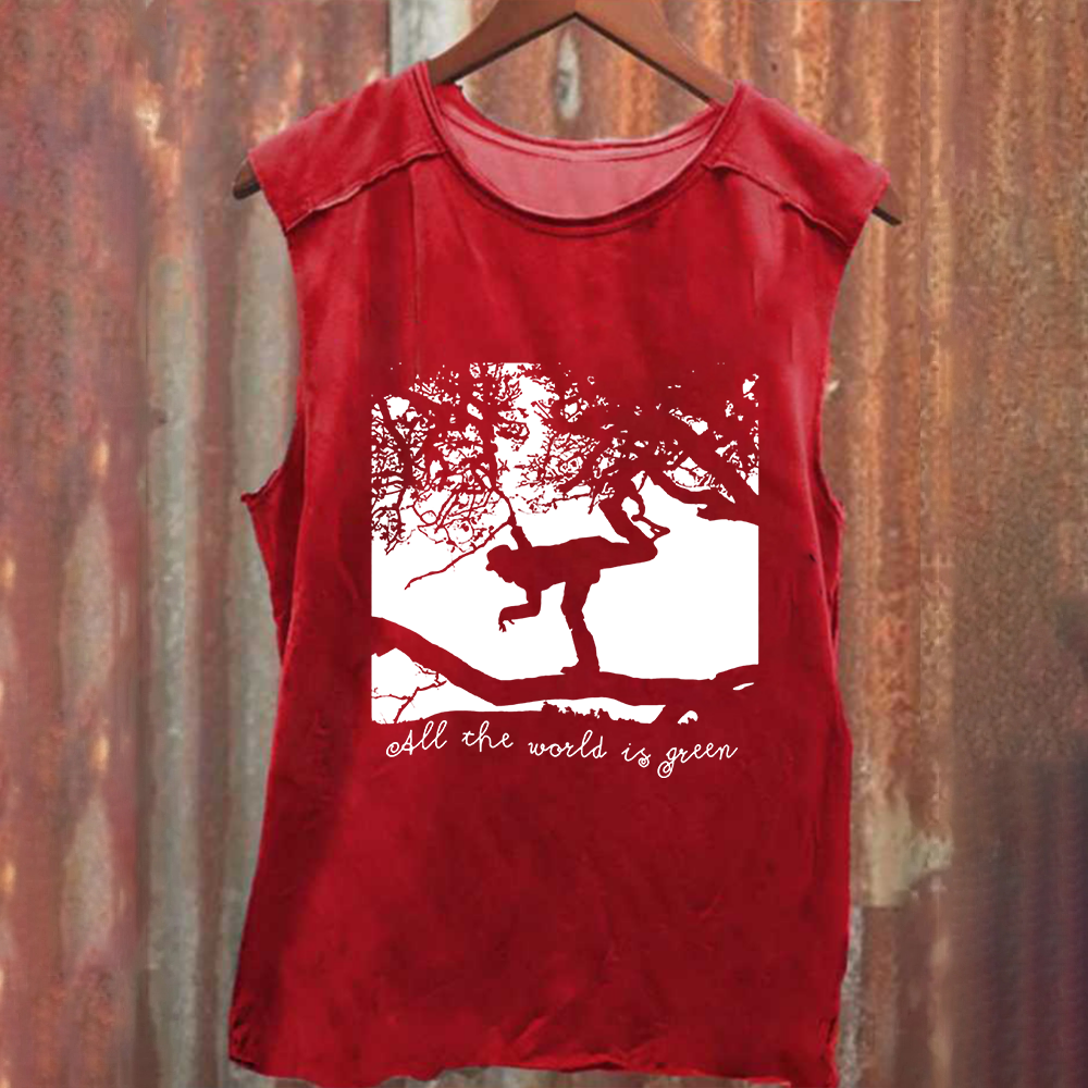 Unisex Vintage Washed  Tom Waits - All the World is Green Music Tank Top