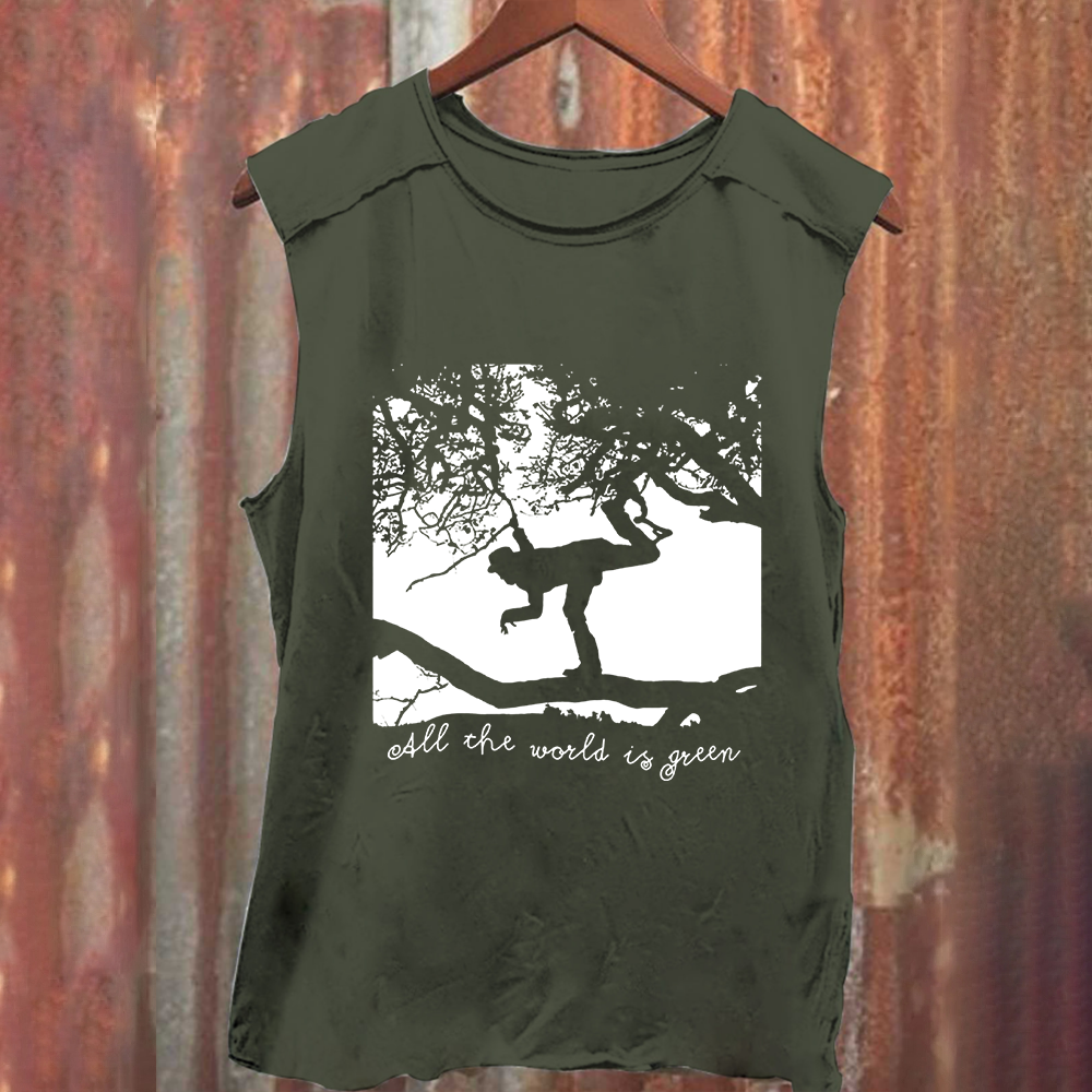 Unisex Vintage Washed  Tom Waits - All the World is Green Music Tank Top
