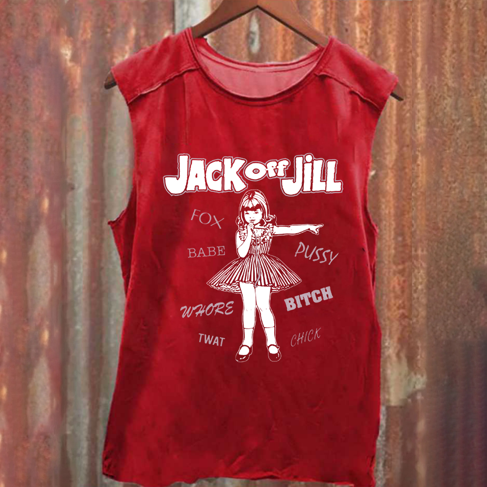 Unisex Vintage Washed Jack Off Jill Band Tank Top