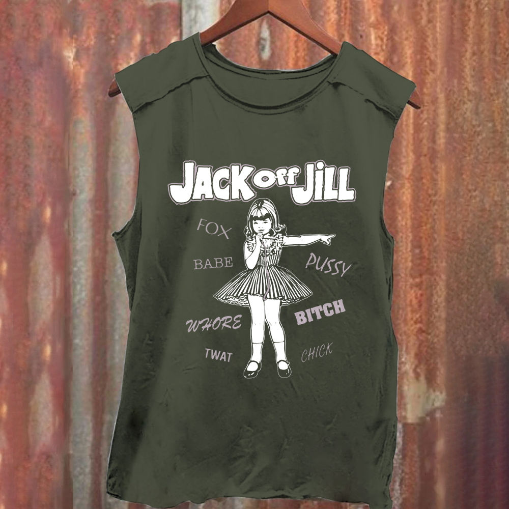 Unisex Vintage Washed Jack Off Jill Band Tank Top