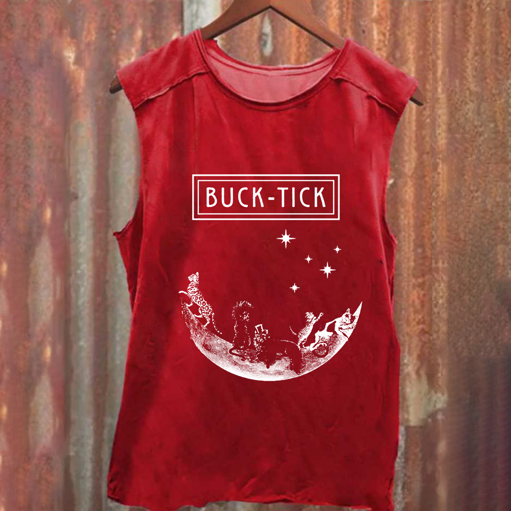 Unisex Vintage Washed Buck-Tick Band  Tank Top