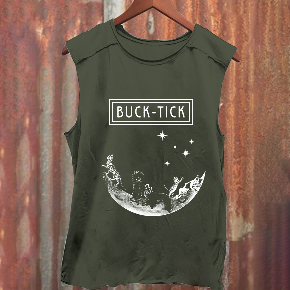 Unisex Vintage Washed Buck-Tick Band  Tank Top