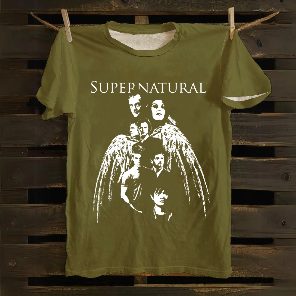 Unisex Vintage Supernatural TV Series Cotton T-Shirt