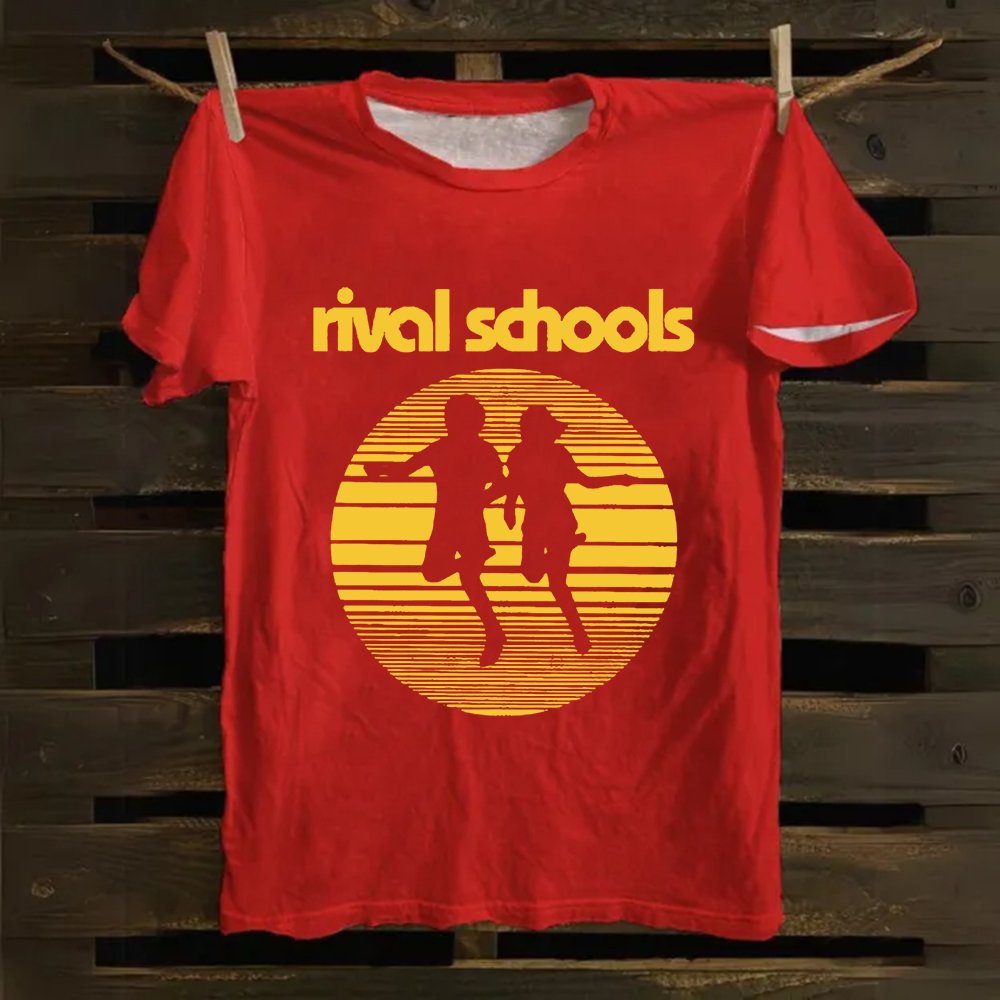 Unisex Vintage  Rival Schools Band Cotton T-Shirt