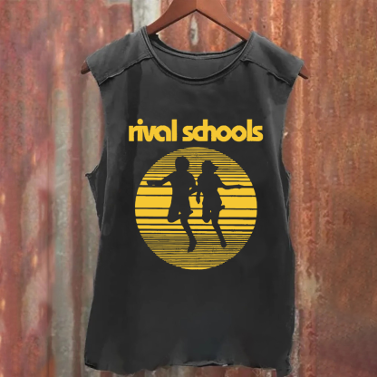 Unisex Vintage Washed  Rival Schools Band Tank Top
