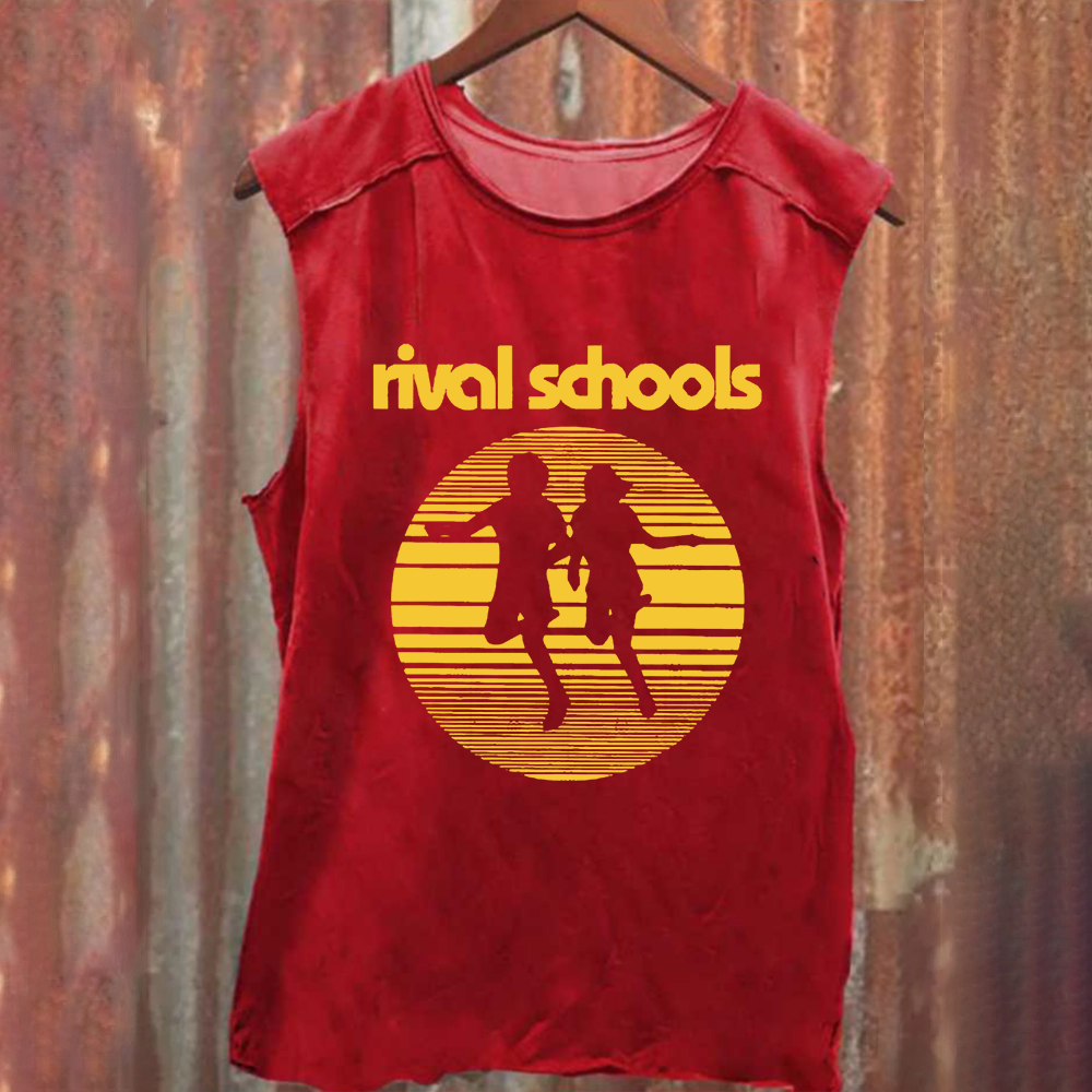 Unisex Vintage Washed  Rival Schools Band Tank Top