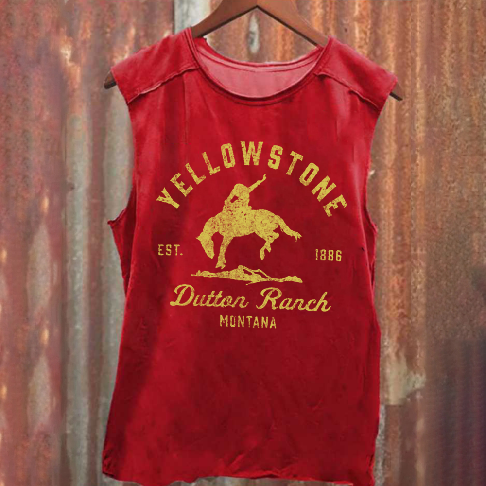 Unisex Vintage Washed Yellowstone Dutton Ranch Tank Top