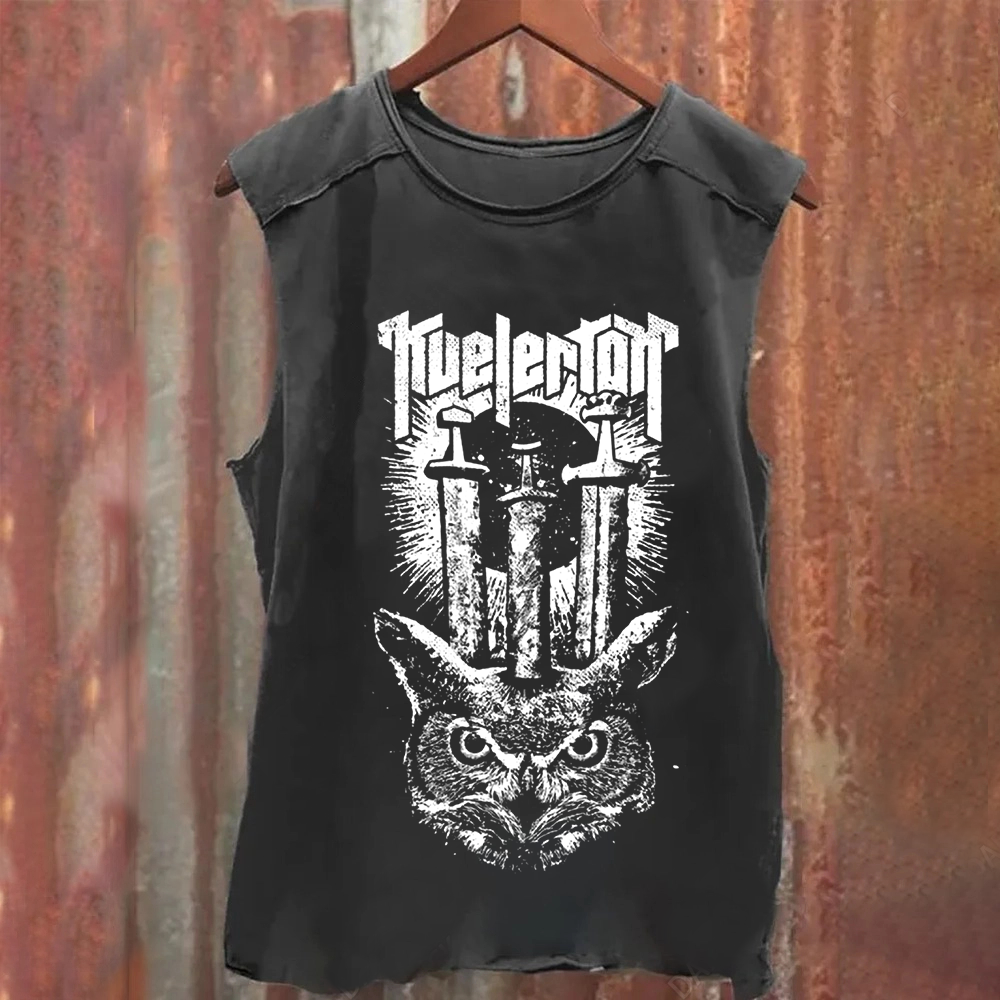 Unisex Vintage Washed Kvelertak Band  Tank Top
