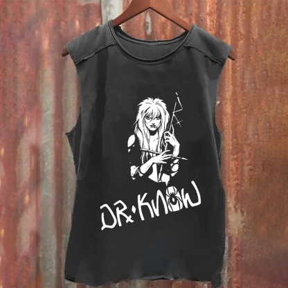 Unisex Vintage Washed Dr. Know Band Tank Top