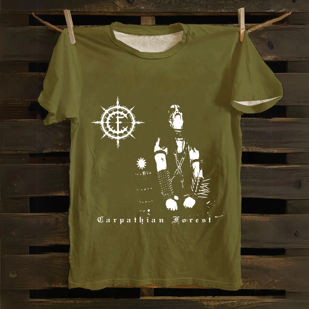 Unisex Vintage Carpathian Forest Band Cotton T-Shirt