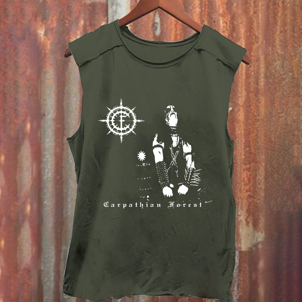 Unisex Vintage Washed Carpathian Forest Band Tank Top