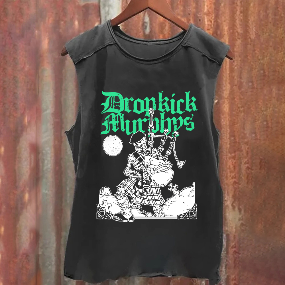 Unisex Vintage Washed Dropkick Murphys Band Tank Top