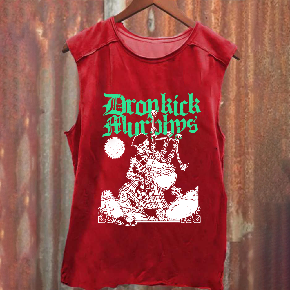 Unisex Vintage Washed Dropkick Murphys Band Tank Top