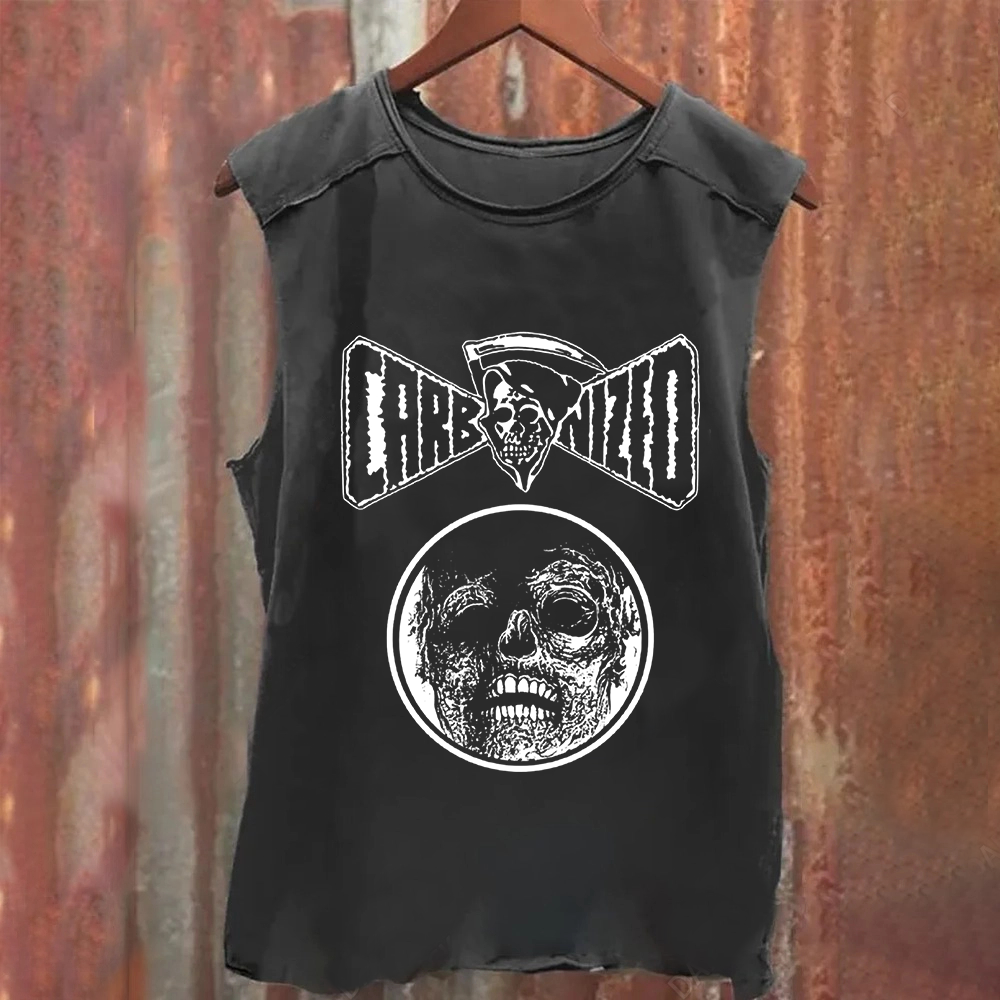 Unisex Vintage Washed  Carbonized Band Tank Top