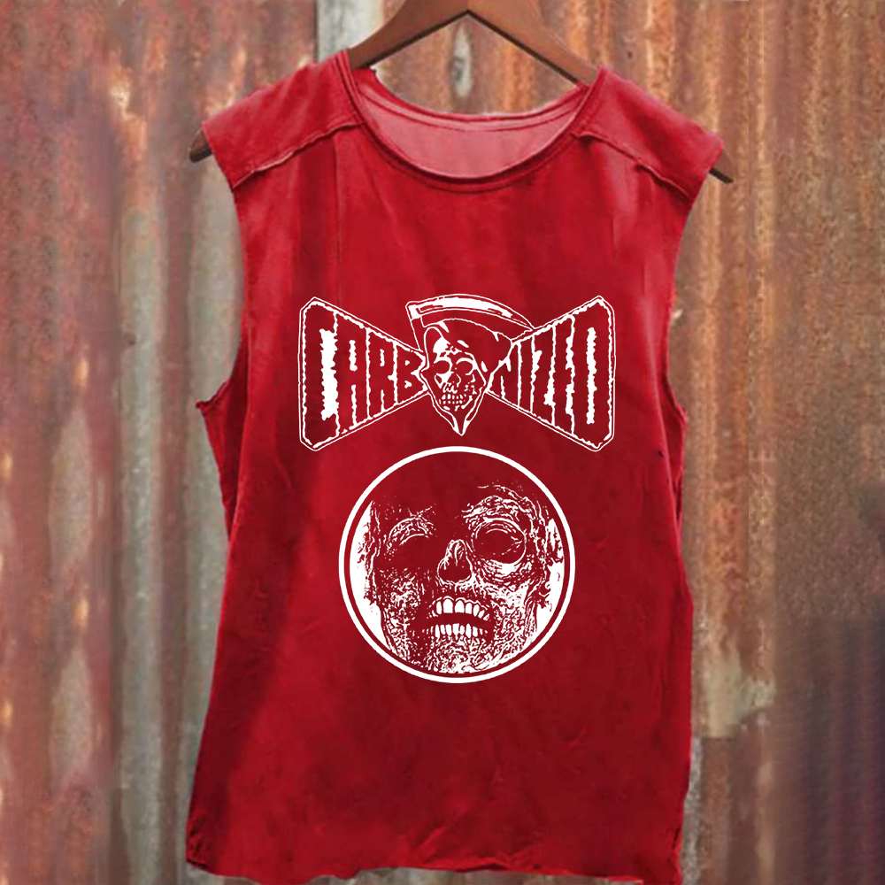 Unisex Vintage Washed  Carbonized Band Tank Top