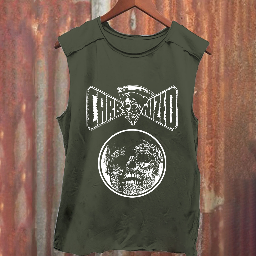 Unisex Vintage Washed  Carbonized Band Tank Top