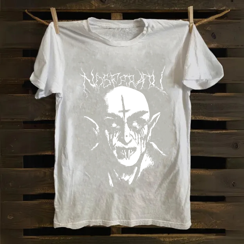 Unisex Vintage Black Metal Nosferatu Movie  Cotton T-Shirt