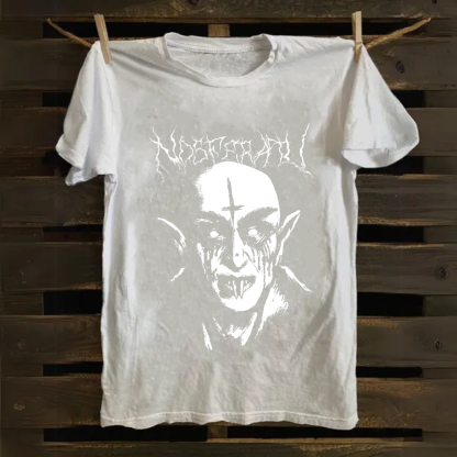 Unisex Vintage Black Metal Nosferatu Movie  Cotton T-Shirt