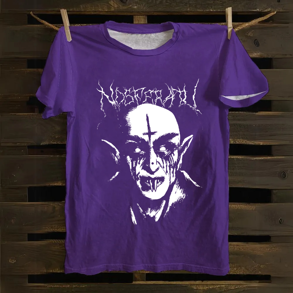 Unisex Vintage Black Metal Nosferatu Movie  Cotton T-Shirt