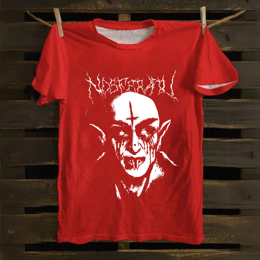 Unisex Vintage Black Metal Nosferatu Movie  Cotton T-Shirt