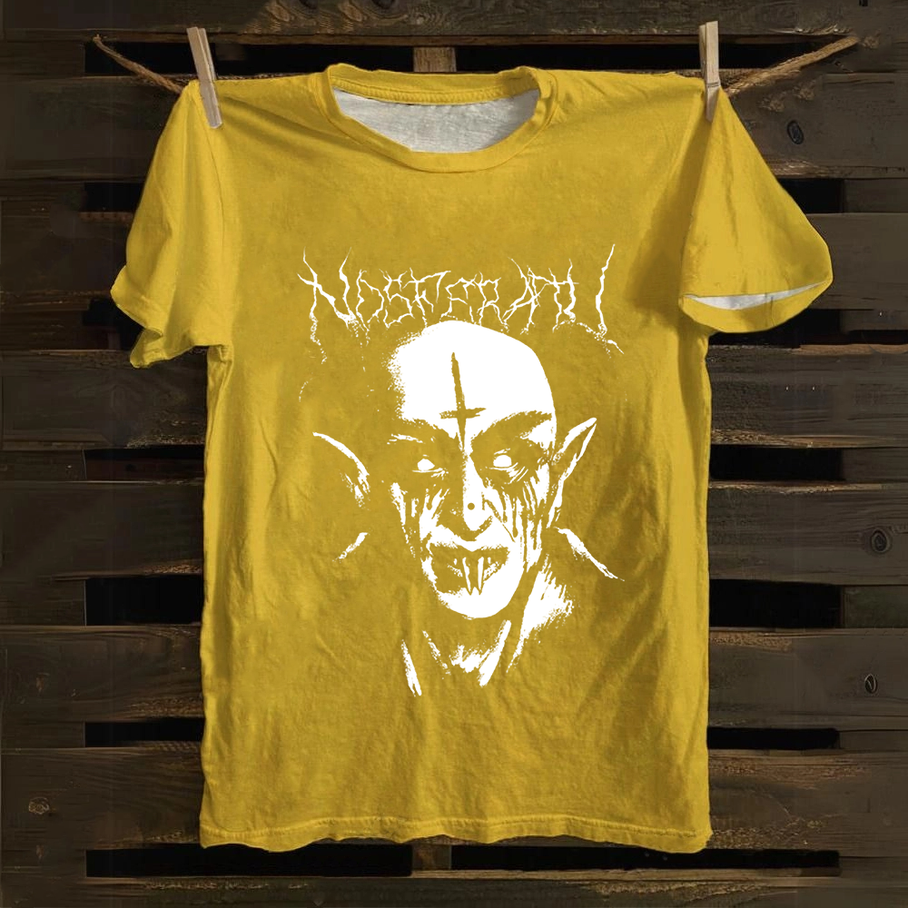 Unisex Vintage Black Metal Nosferatu Movie  Cotton T-Shirt