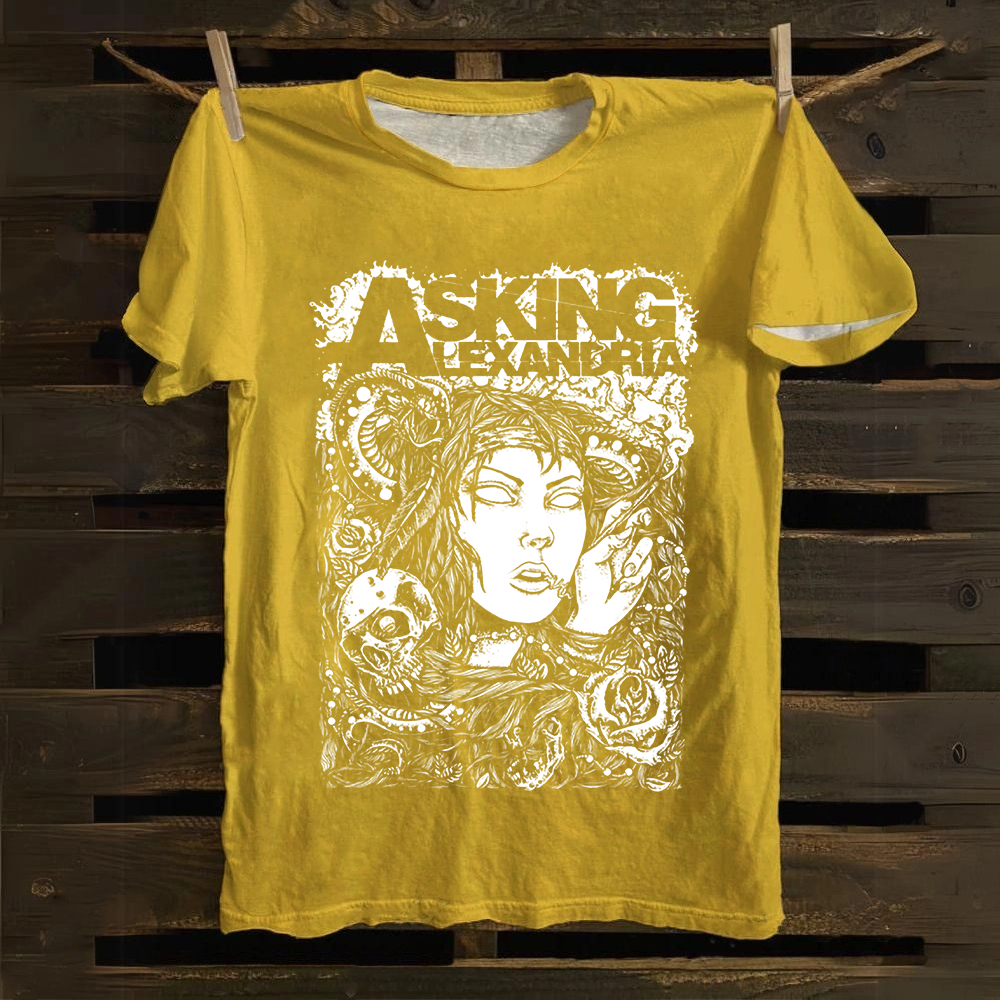 Unisex Vintage  Asking Alexandria Band  Cotton T-Shirt